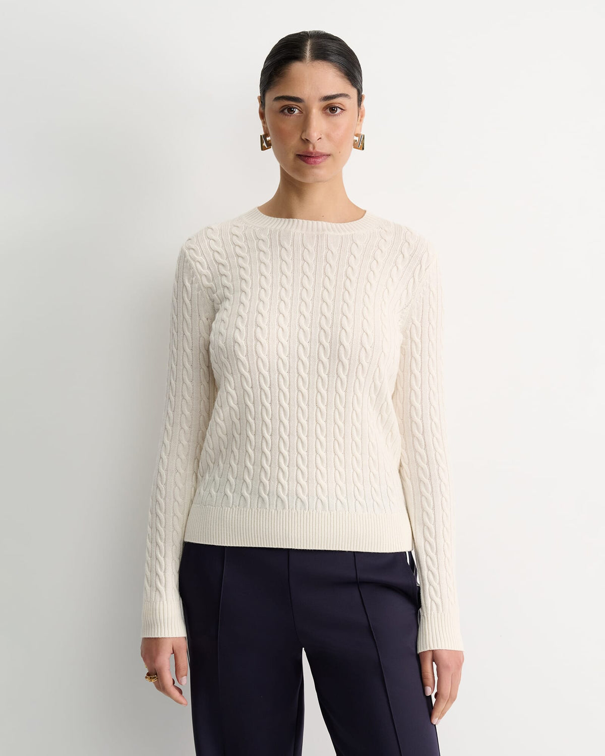 Merino Wool Baby Cable Sweater