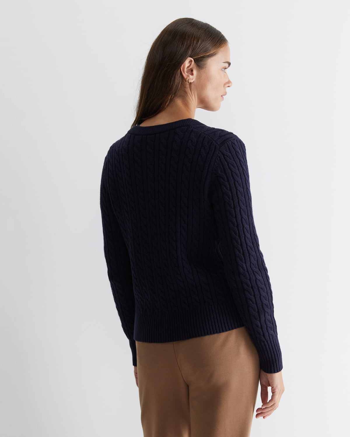 Cable Merino Cotton Cardigan