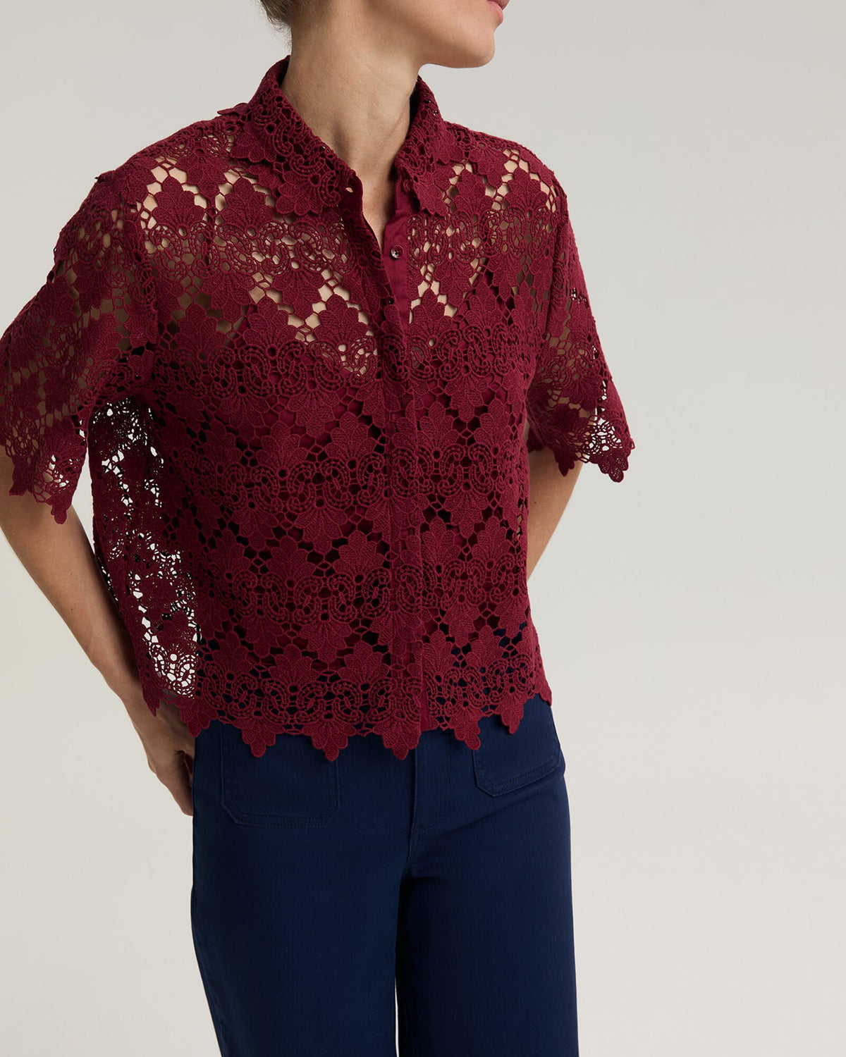 Ariana Lace Cropped Shirt