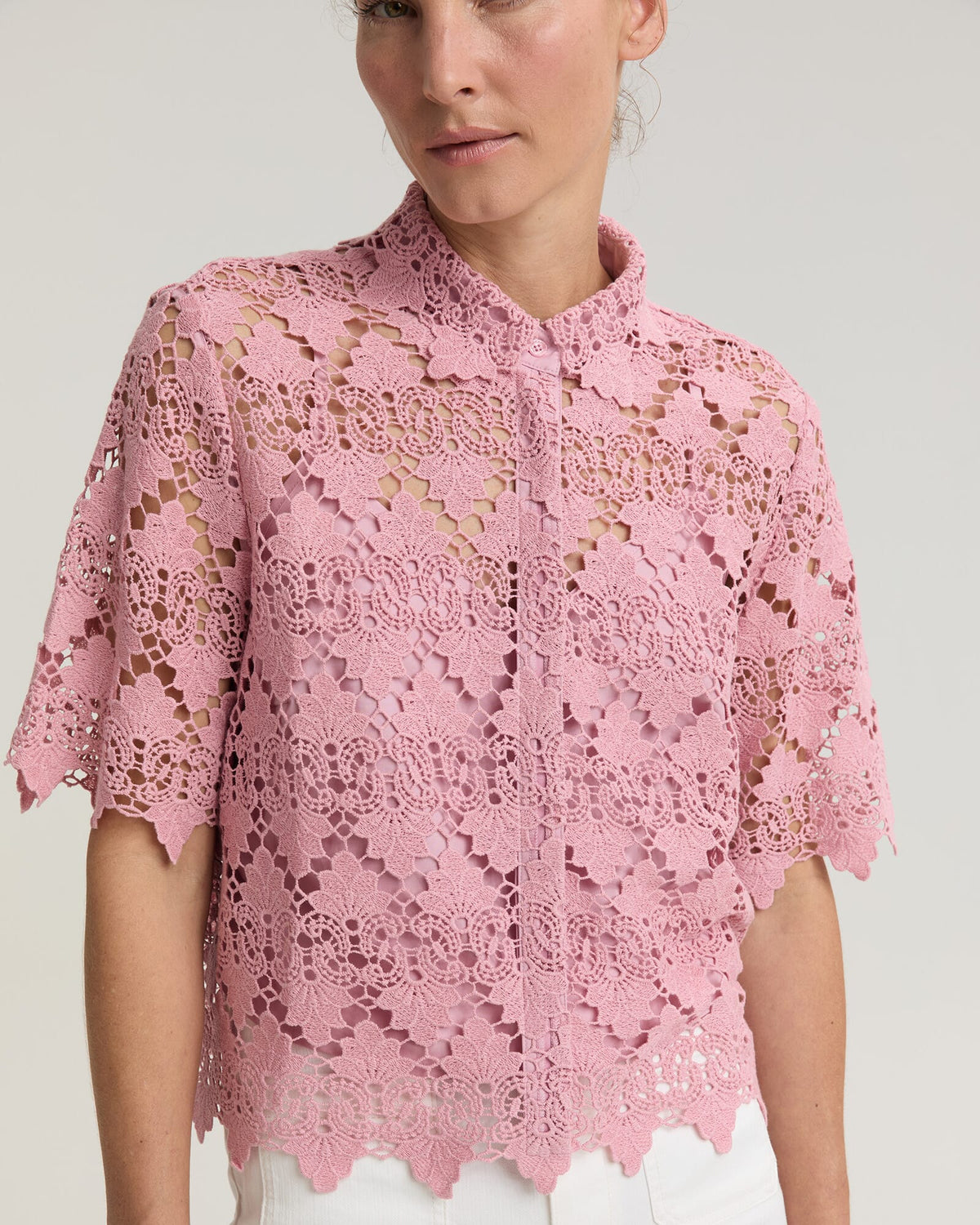 Ariana Lace Cropped Shirt