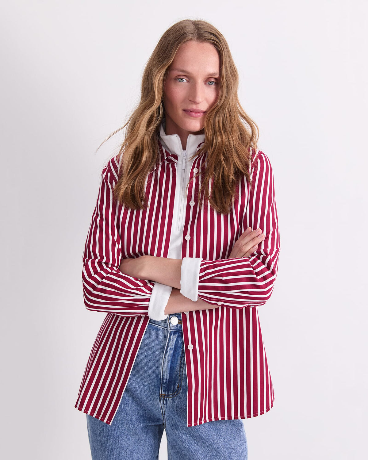 Hannah Stripe Cotton Silk Shirt