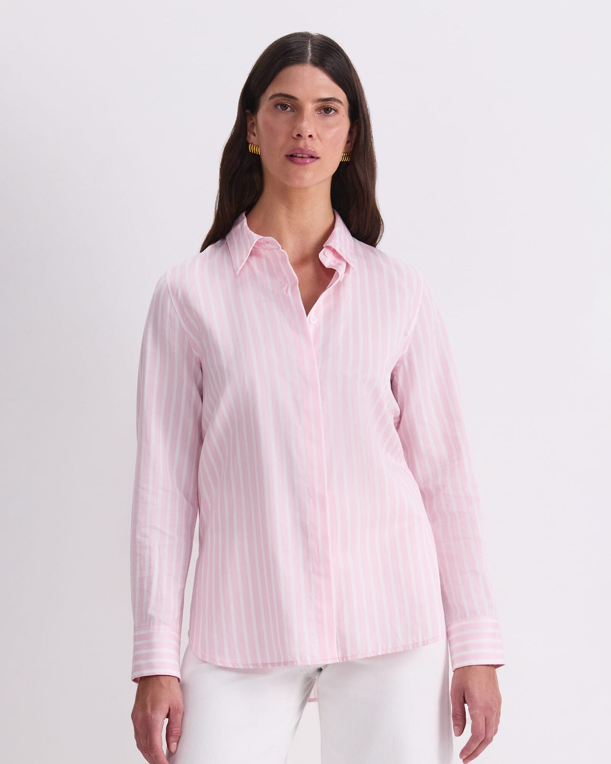 Hannah Stripe Cotton Silk Shirt