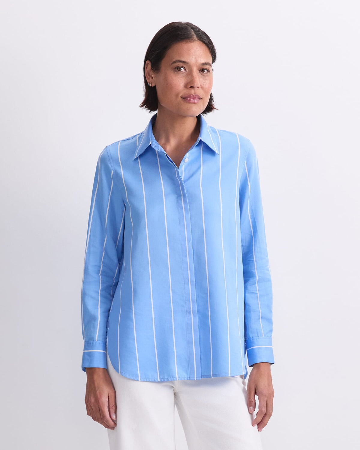 Hannah Stripe Cotton Silk Shirt