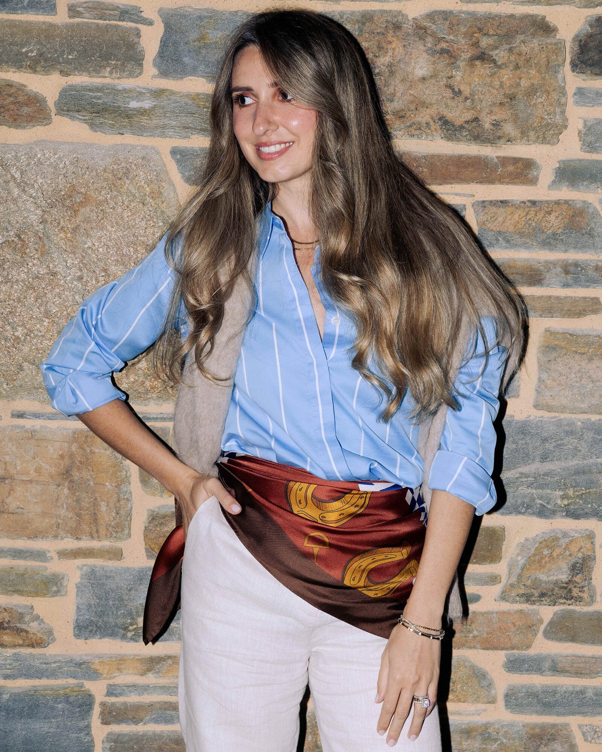 Hannah Stripe Cotton Silk Shirt