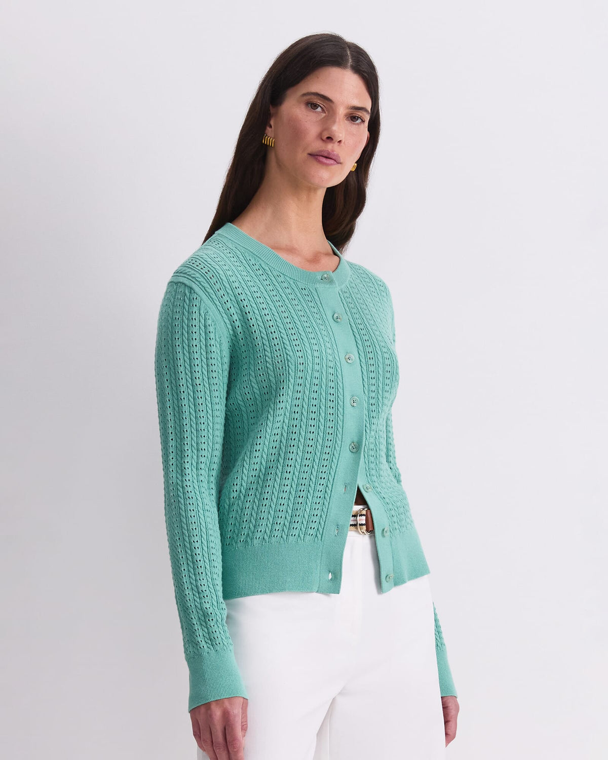 Elka Cable Pointelle Cardigan