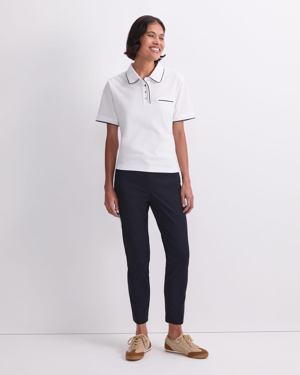 Tara Tipped Pique Polo