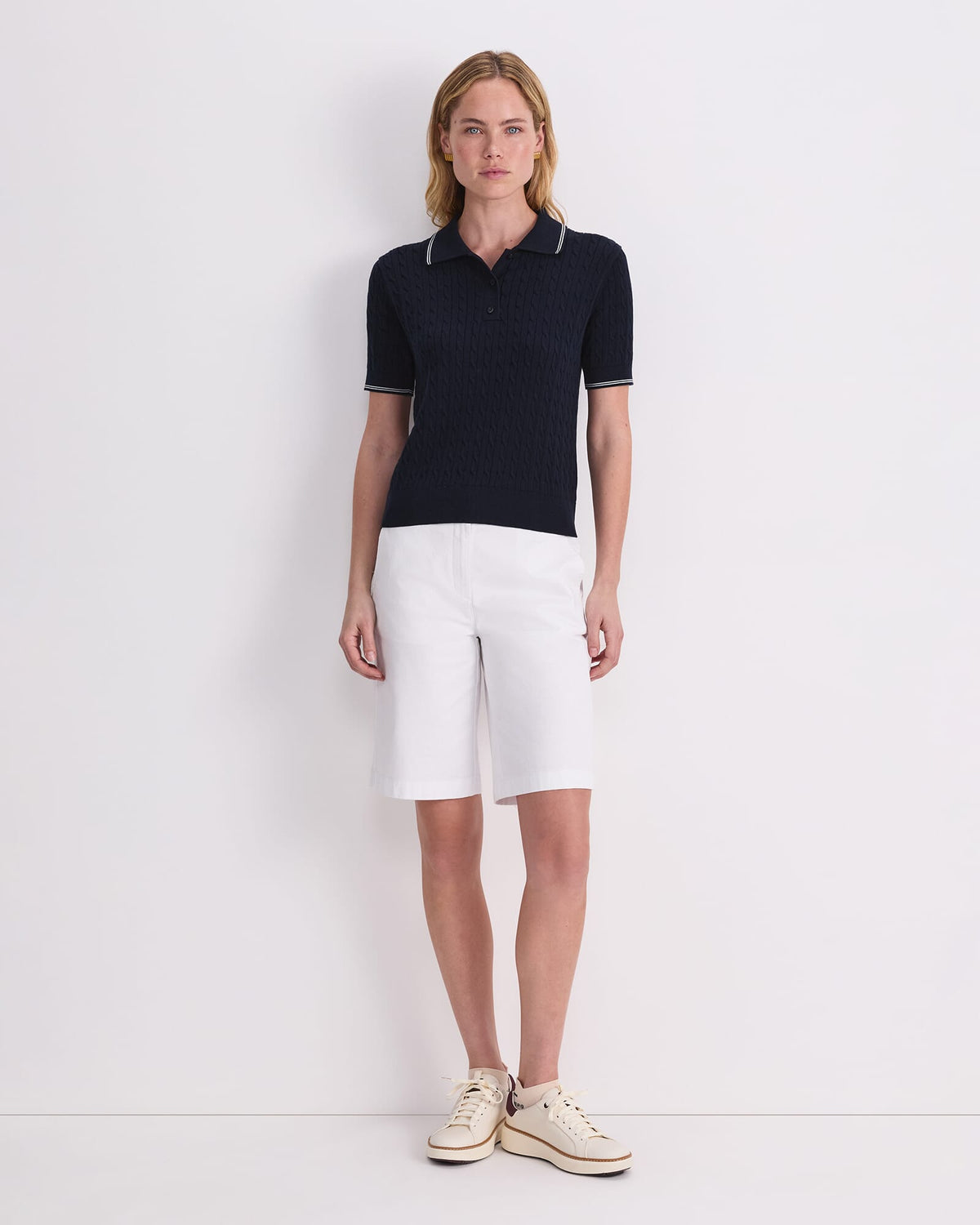 Chiffon Cotton Cable Polo