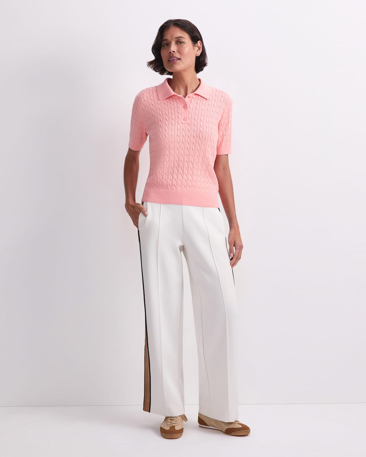 Chiffon Cotton Cable Polo