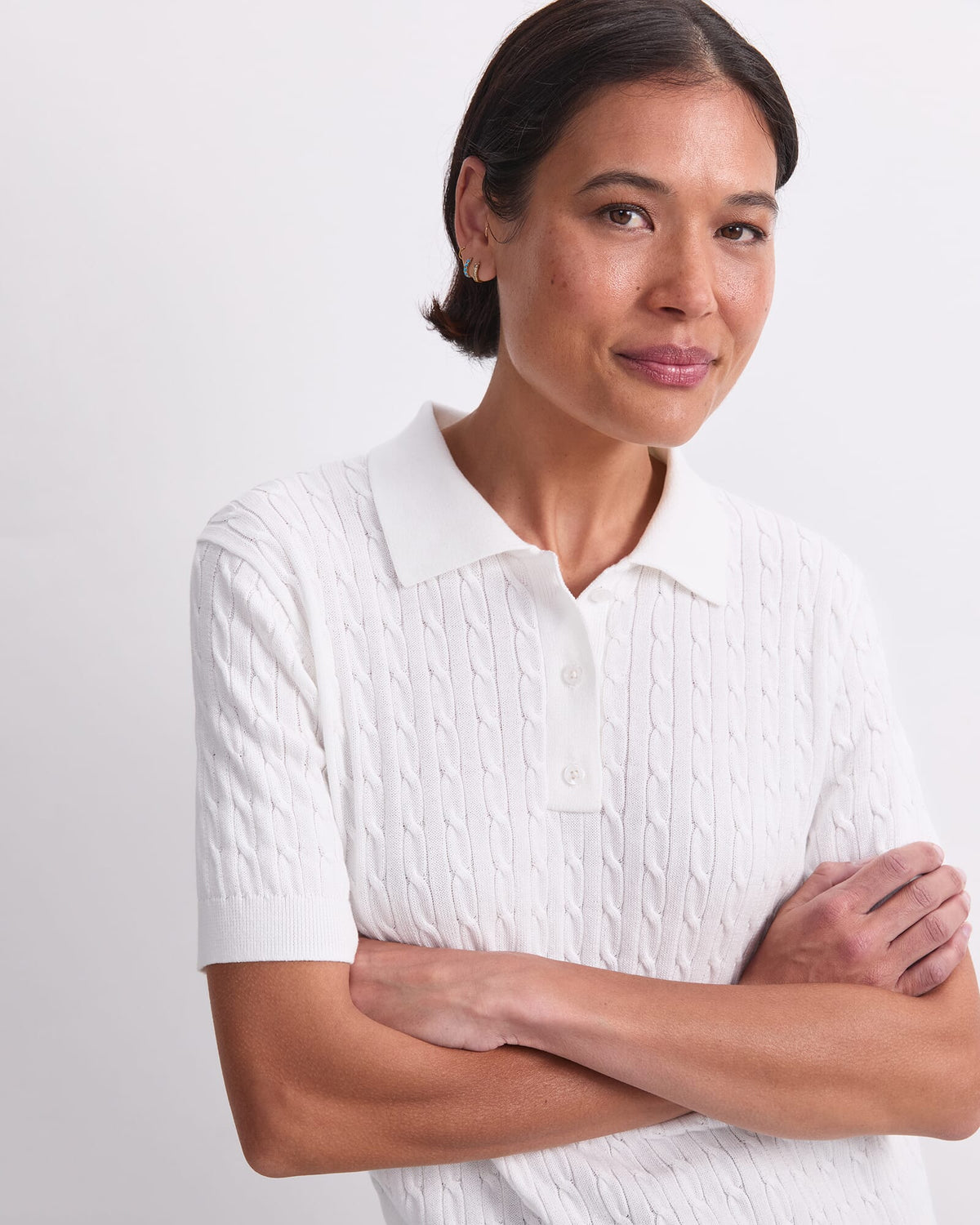 Chiffon Cotton Cable Polo