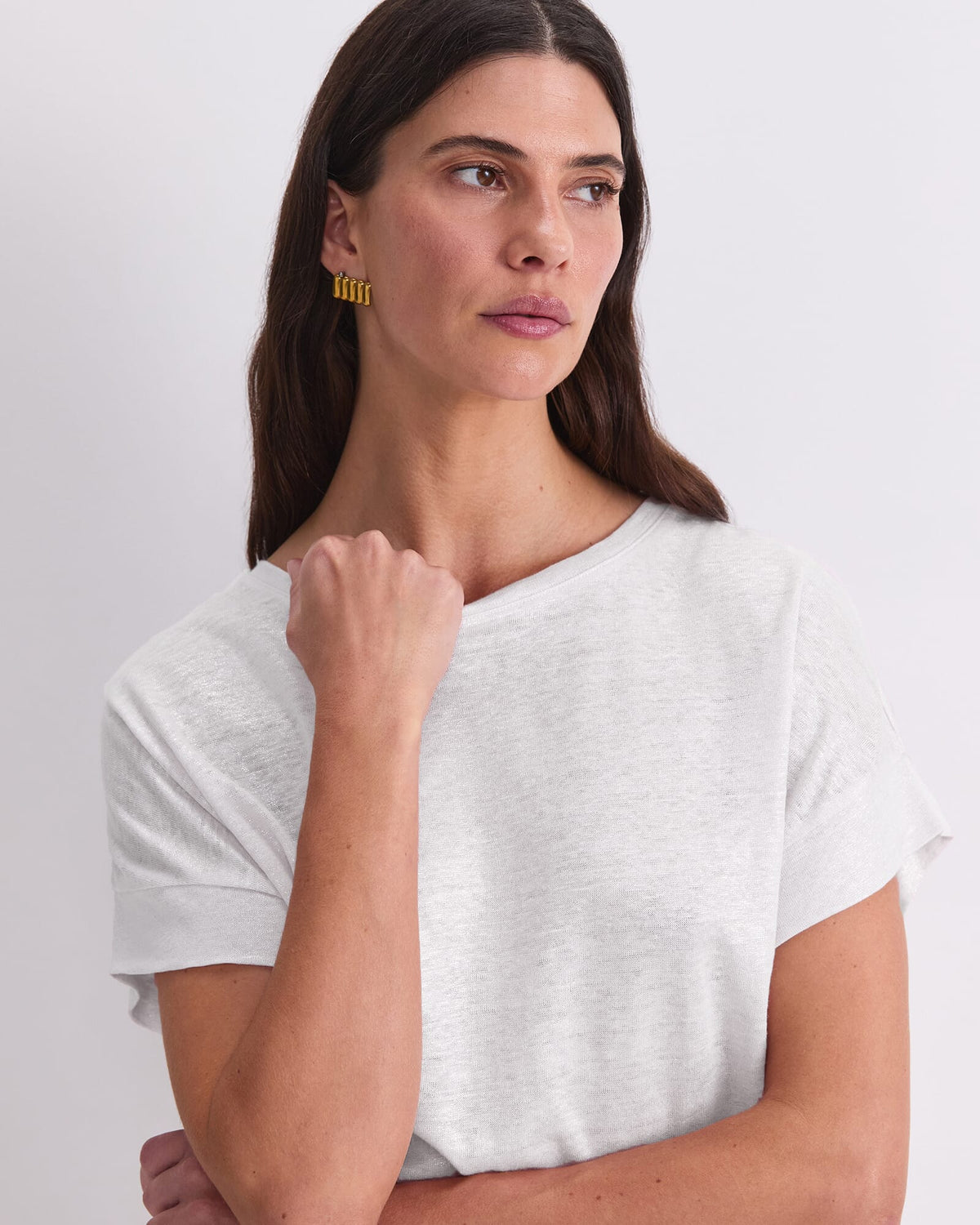 Tonia Crew Neck Linen Tee