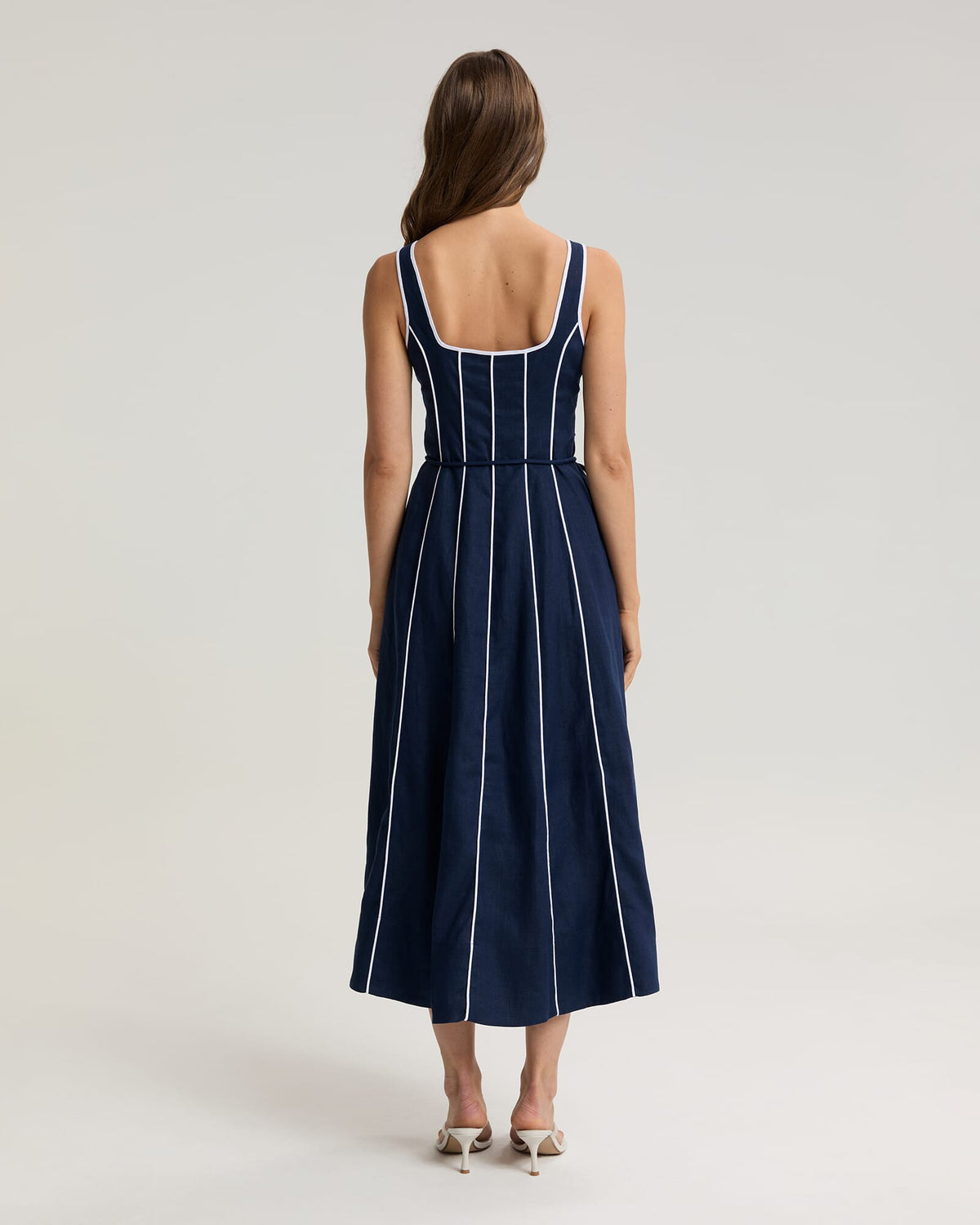 Ivy Linen Piping Dress