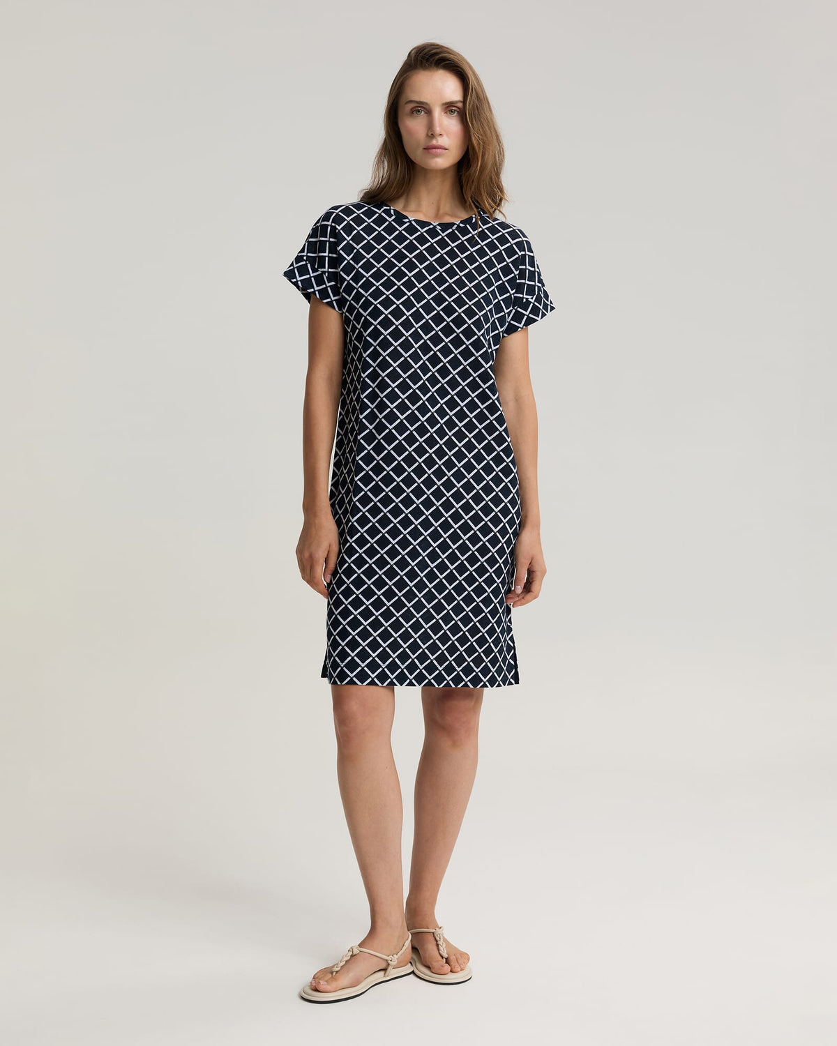 Geo Print Linen Mini Dress