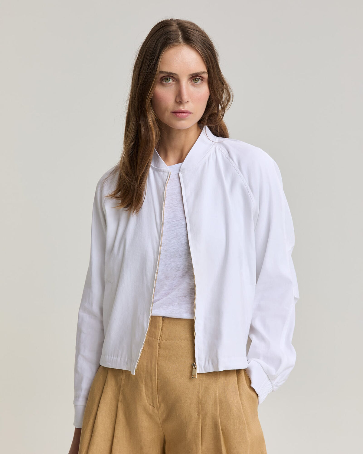 Rosa Linen Bomber Jacket