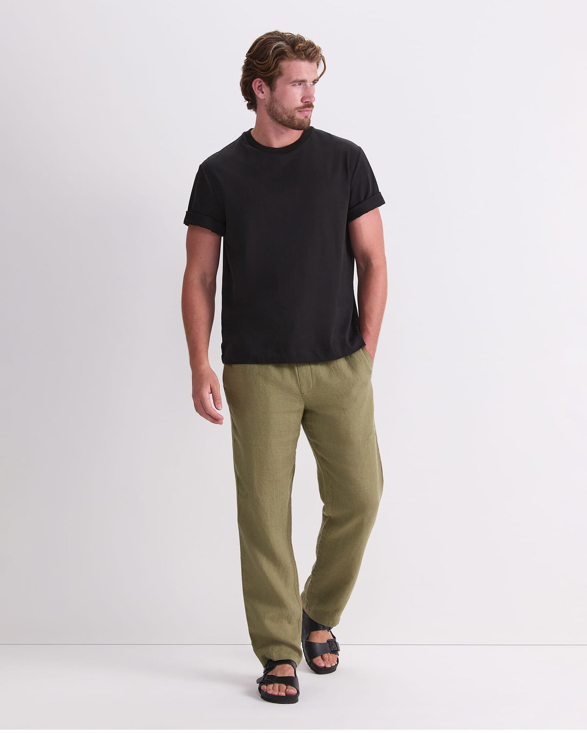 Caffery Yarn-Dyed Linen Pant