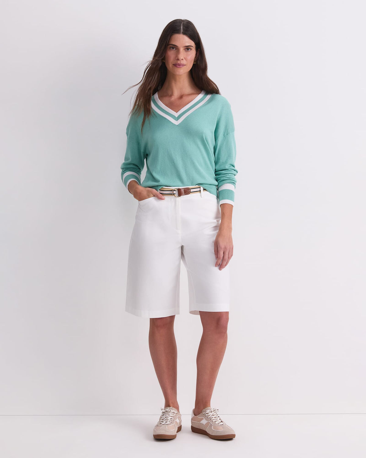 Alphine Silk Blend V-Neck Sweater