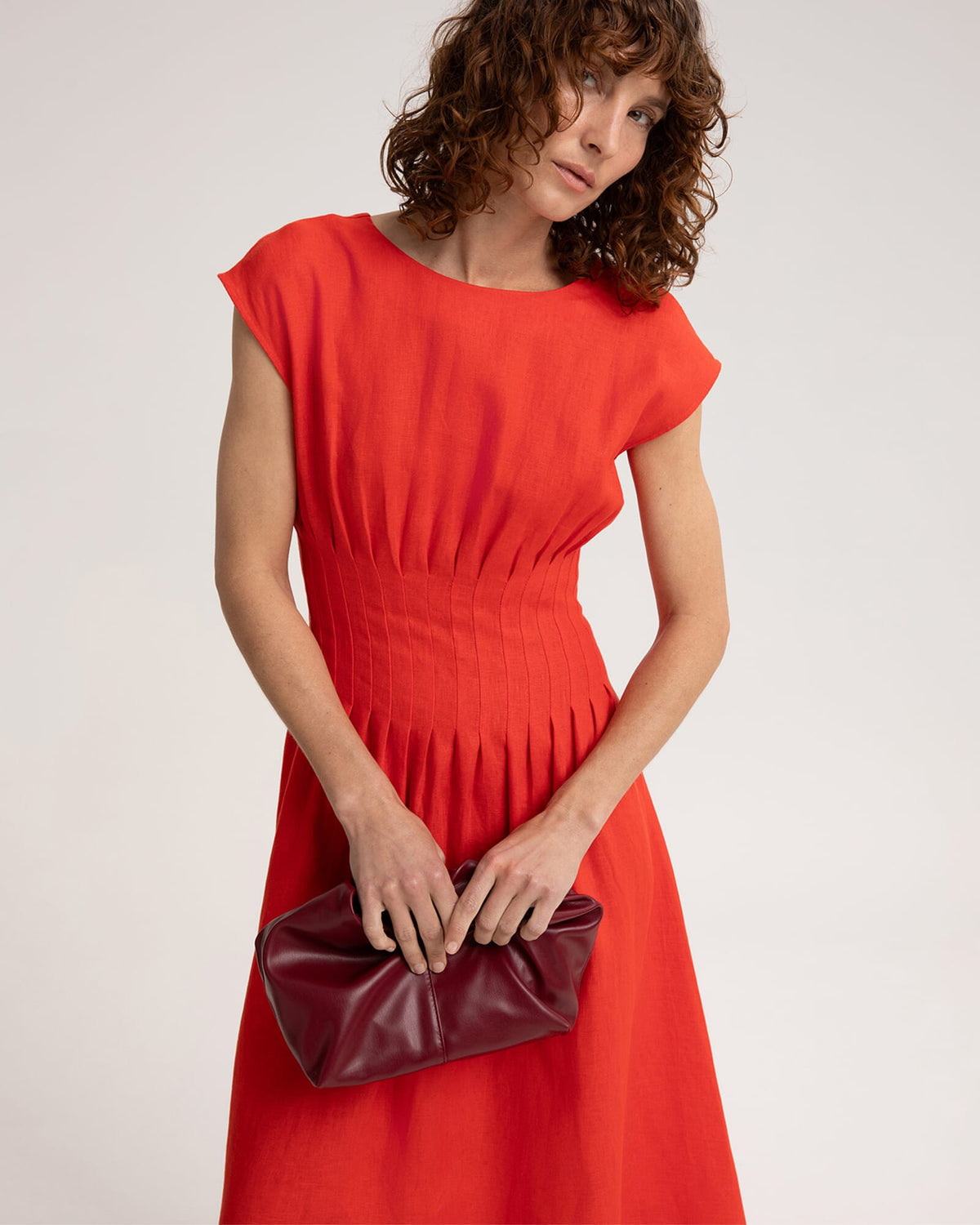 Ariana Pintuck Linen Dress