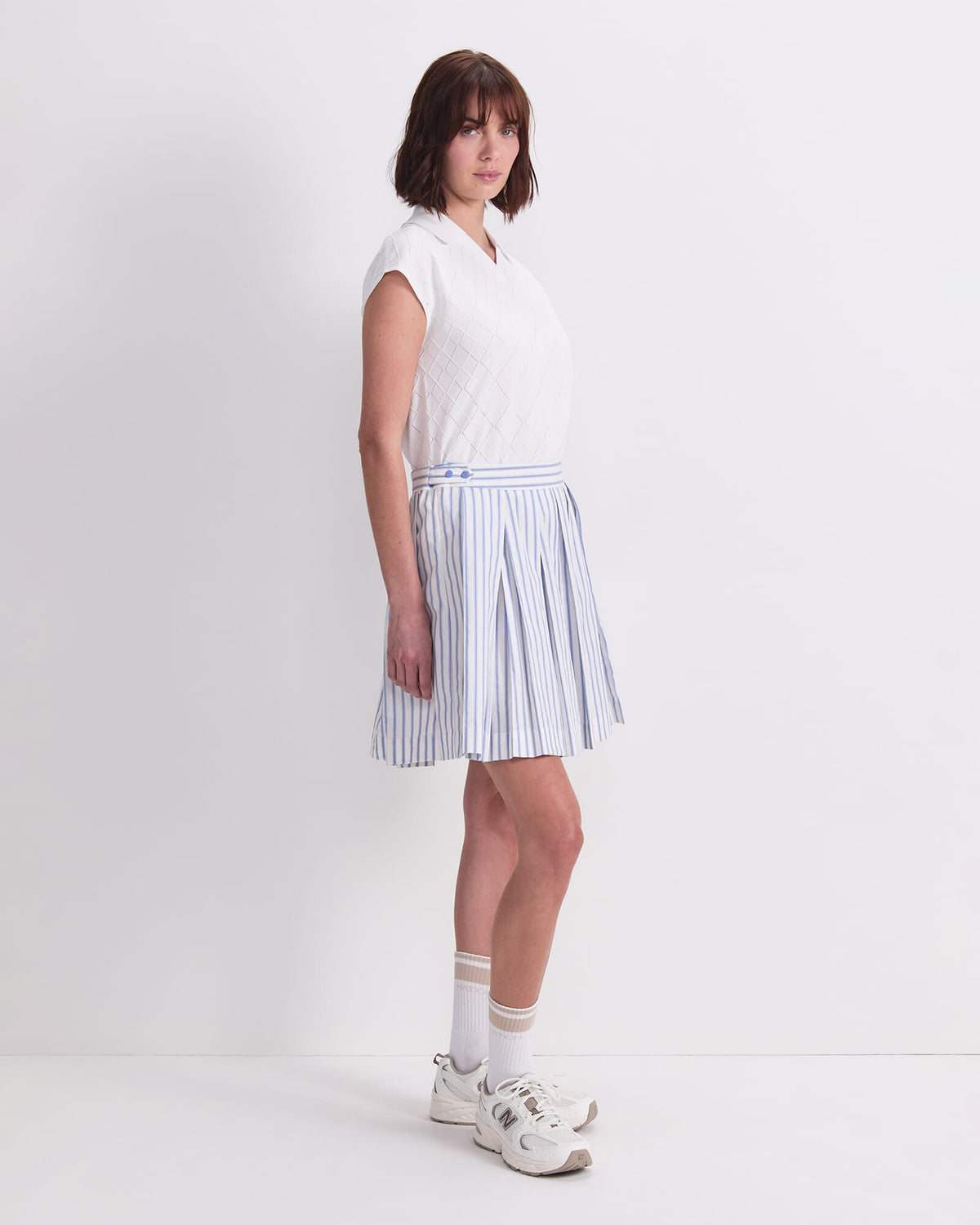 Logo Stripe Tennis Skirt