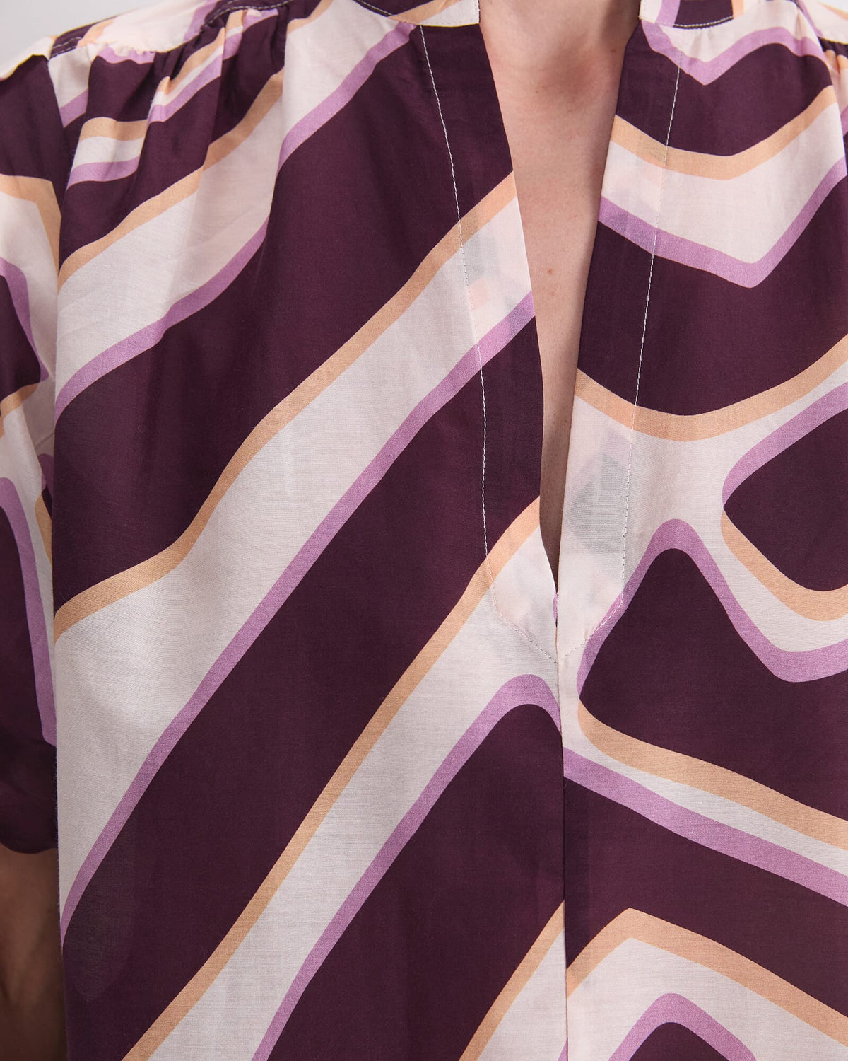 Penny Short Sleeve Cotton Silk Blouse