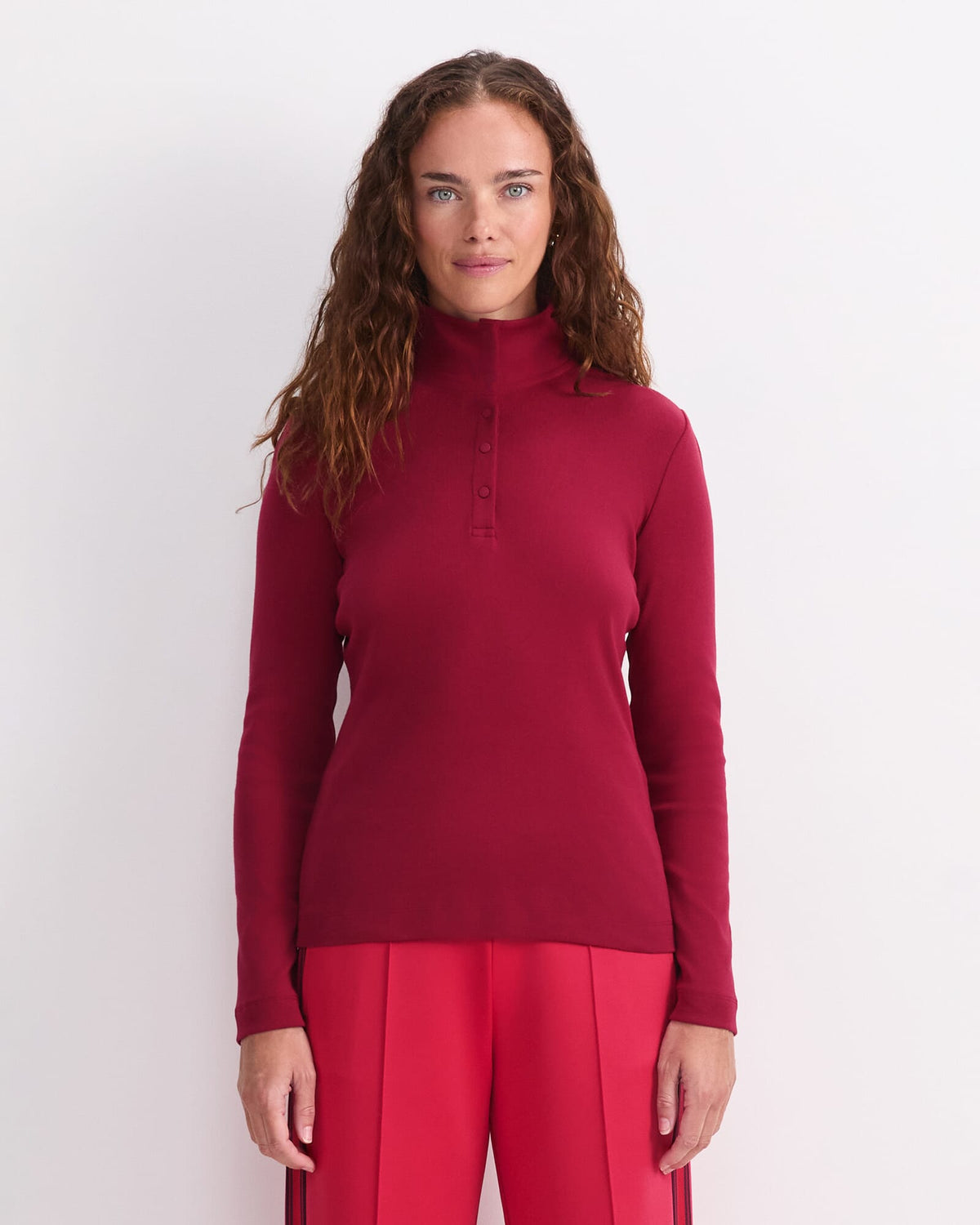 Lucy Snap Funnel Neck Top