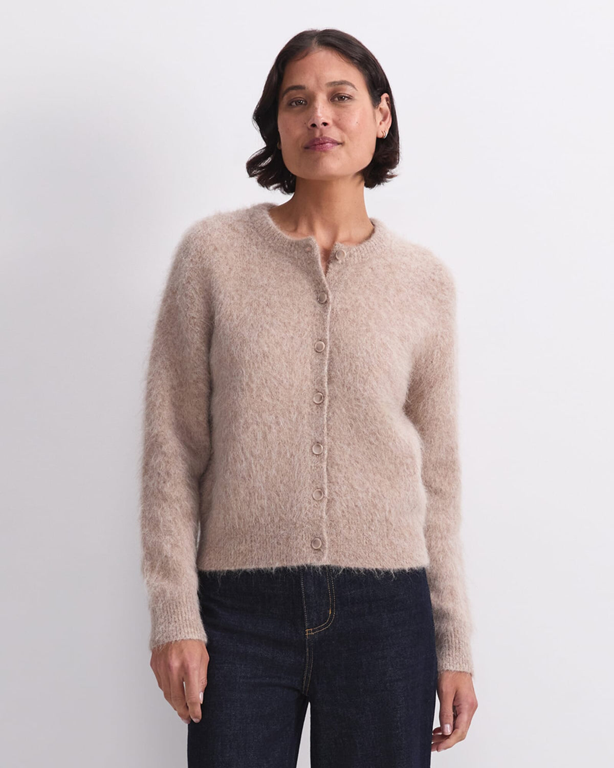 Alpaca Blend Cropped Cardigan
