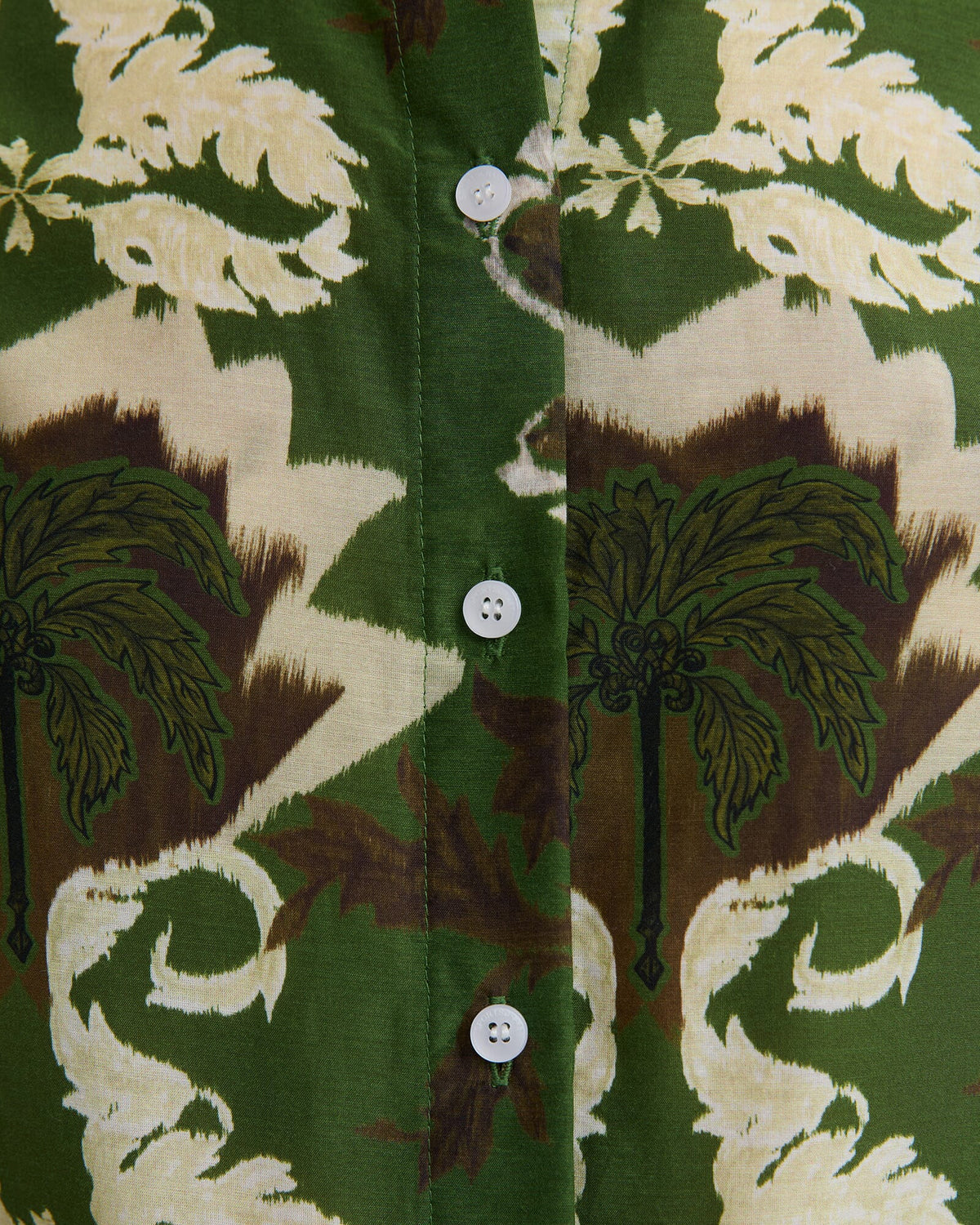 Palm Print Cotton Silk Shirt