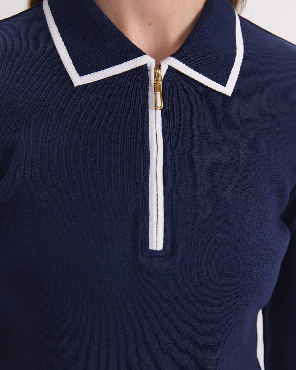 Lucy Cotton Quarter Zip Top