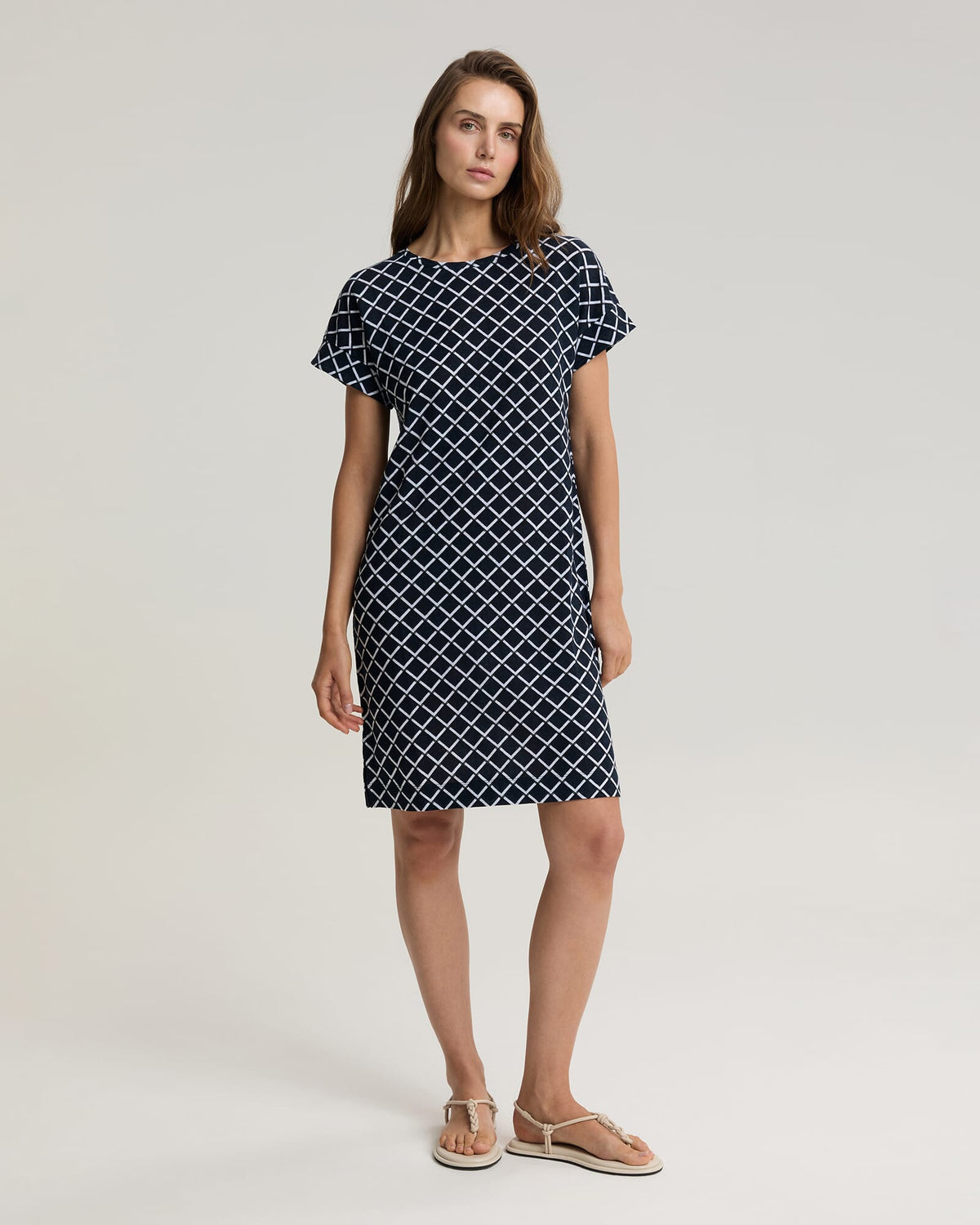 Geo Print Linen Mini Dress