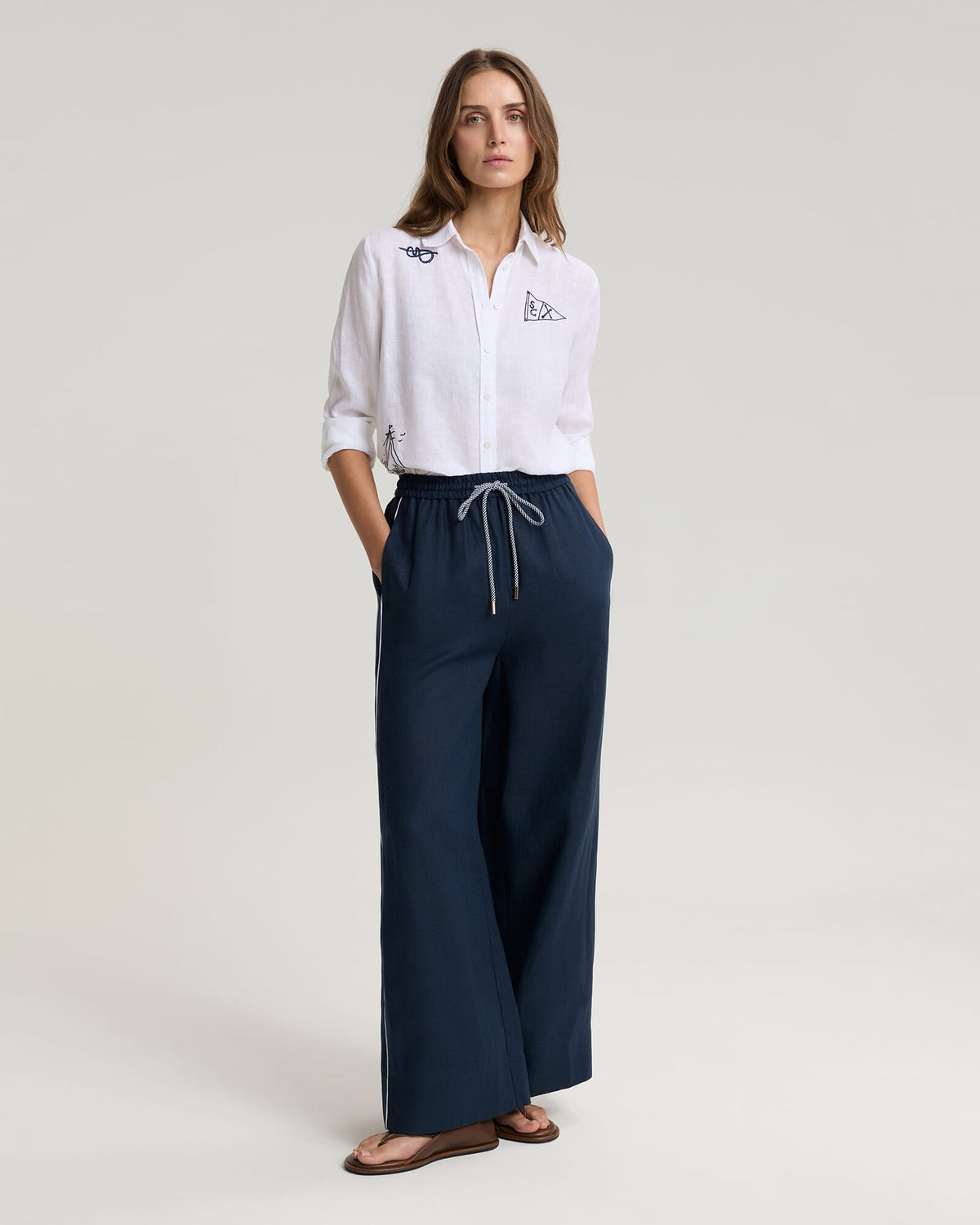 Dahlia Embroidered Linen Shirt