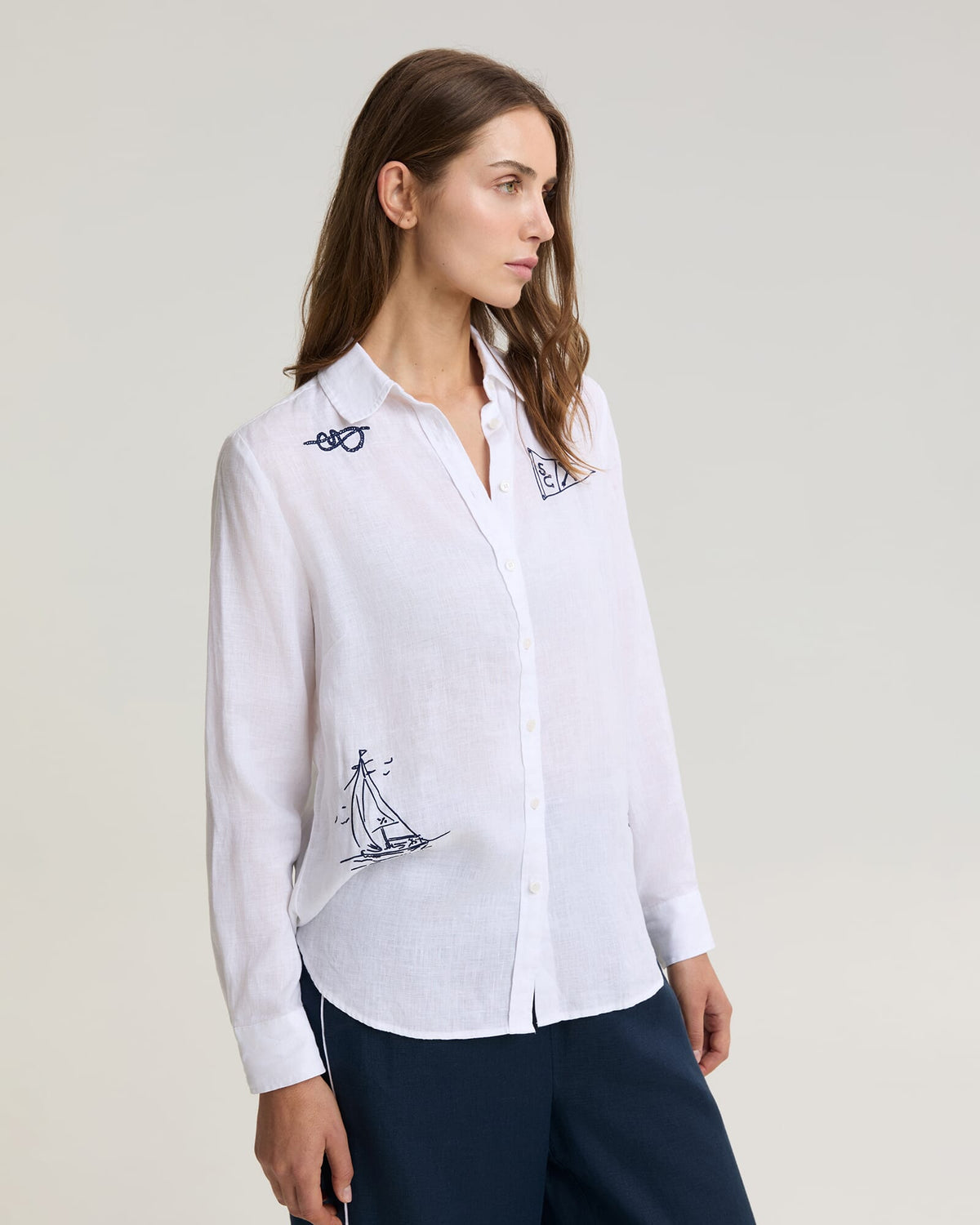 Dahlia Embroidered Linen Shirt