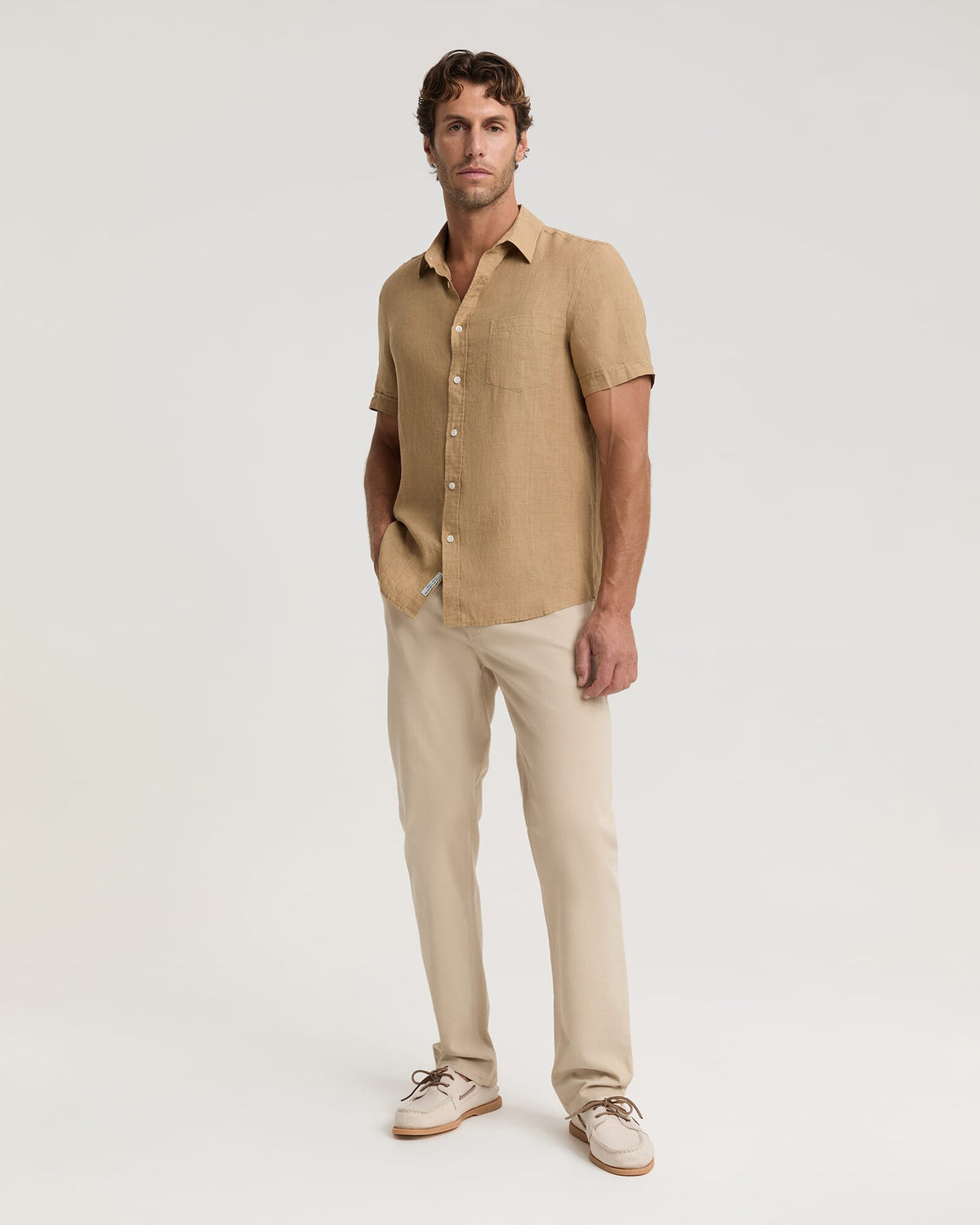 Short Sleeve Delave Linen Shirt
