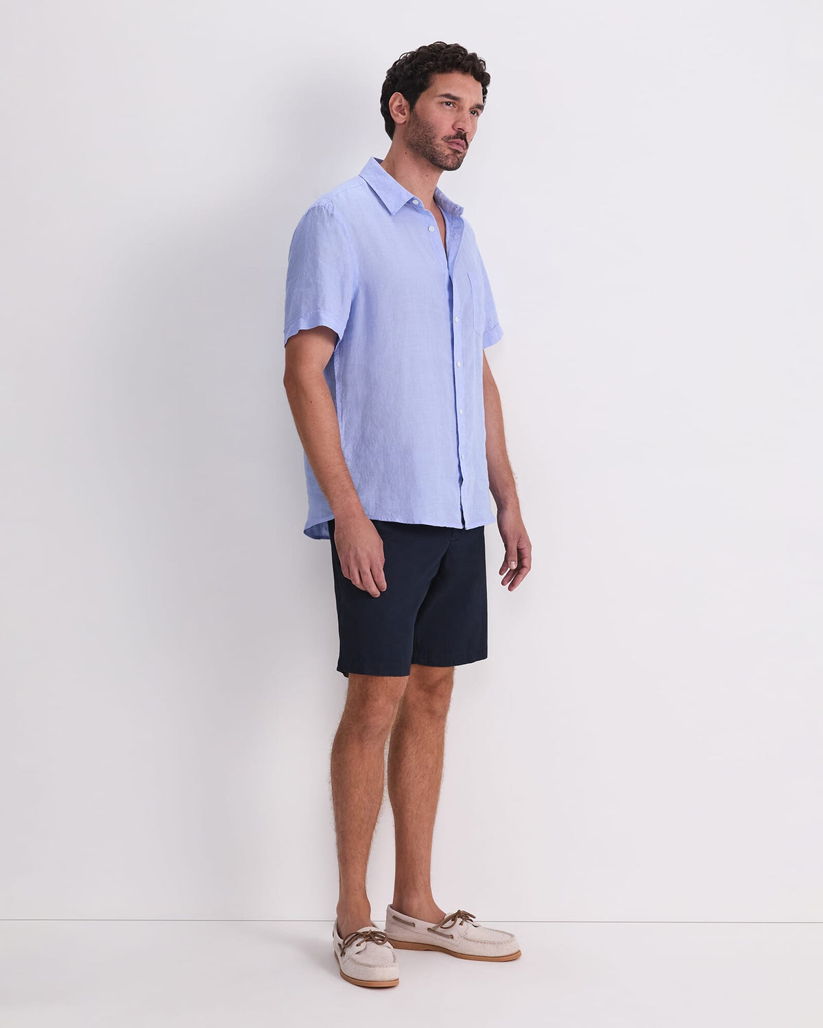 Short Sleeve Delave Linen Shirt