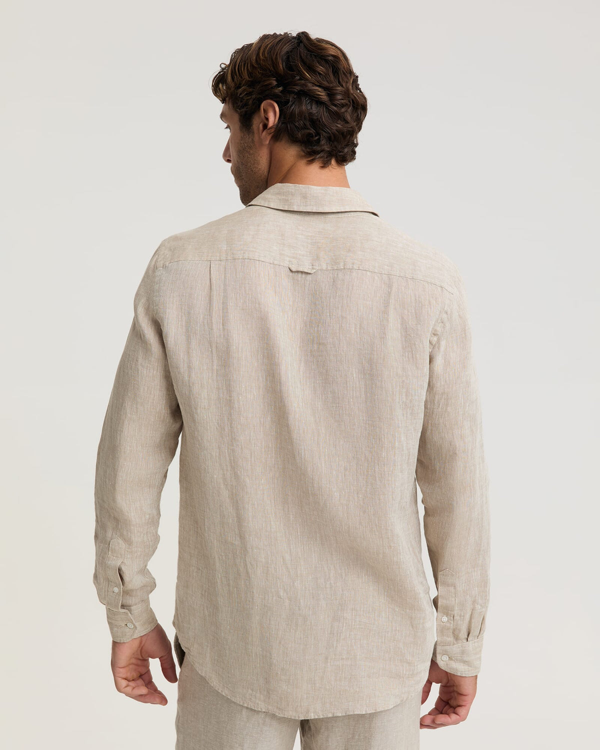 Long Sleeve Linen Yarn-Dyed Shirt
