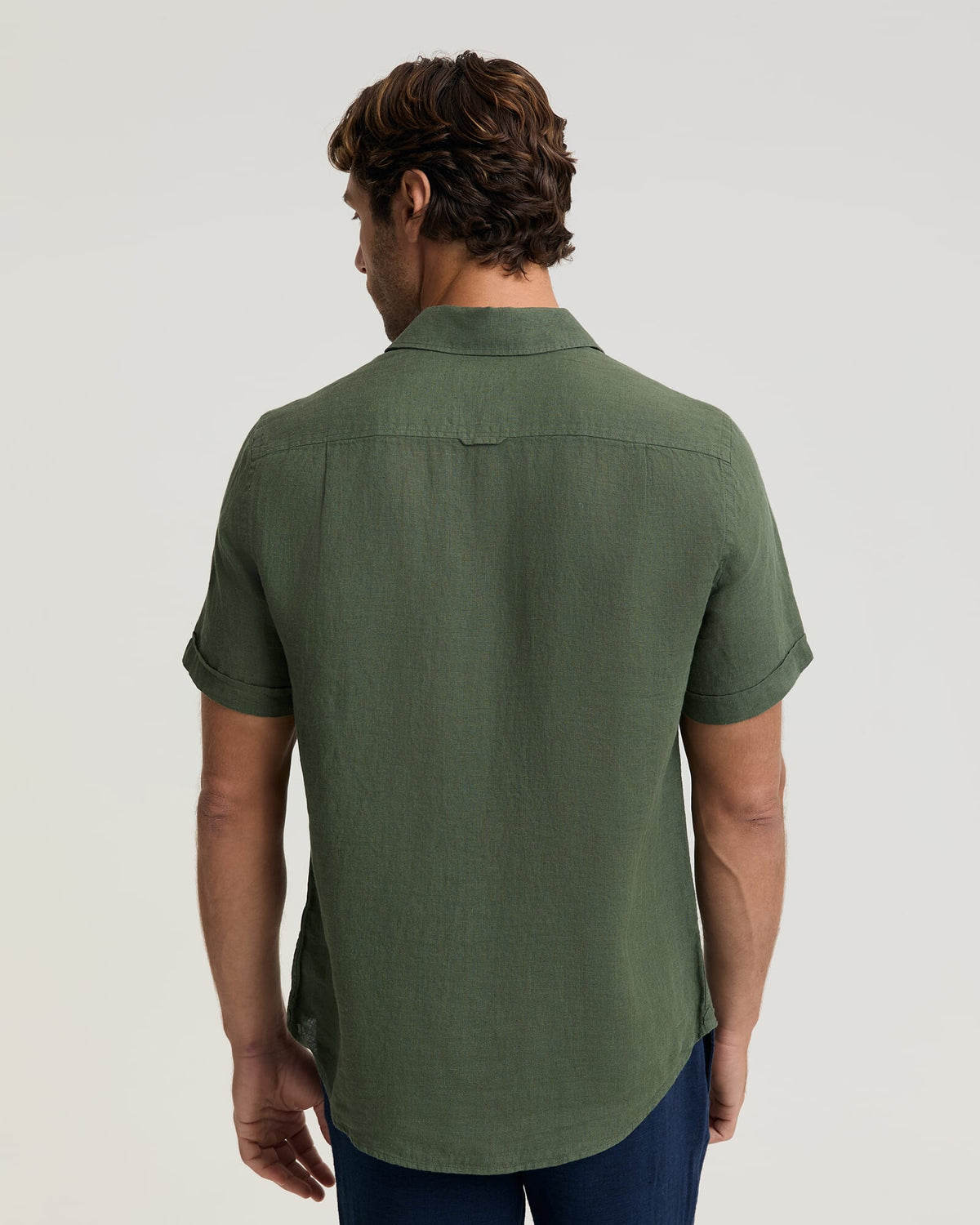 Short Sleeve Yarn-Dyed Linen Shirt